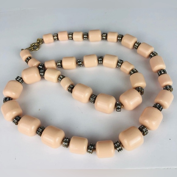 J.Crew Pink/Peach Necklace with Crystal Spacers - Picture 2 of 9